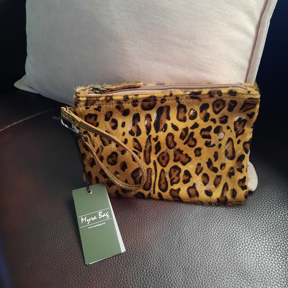 Myra Bag Cheetah Pattern Wristlet